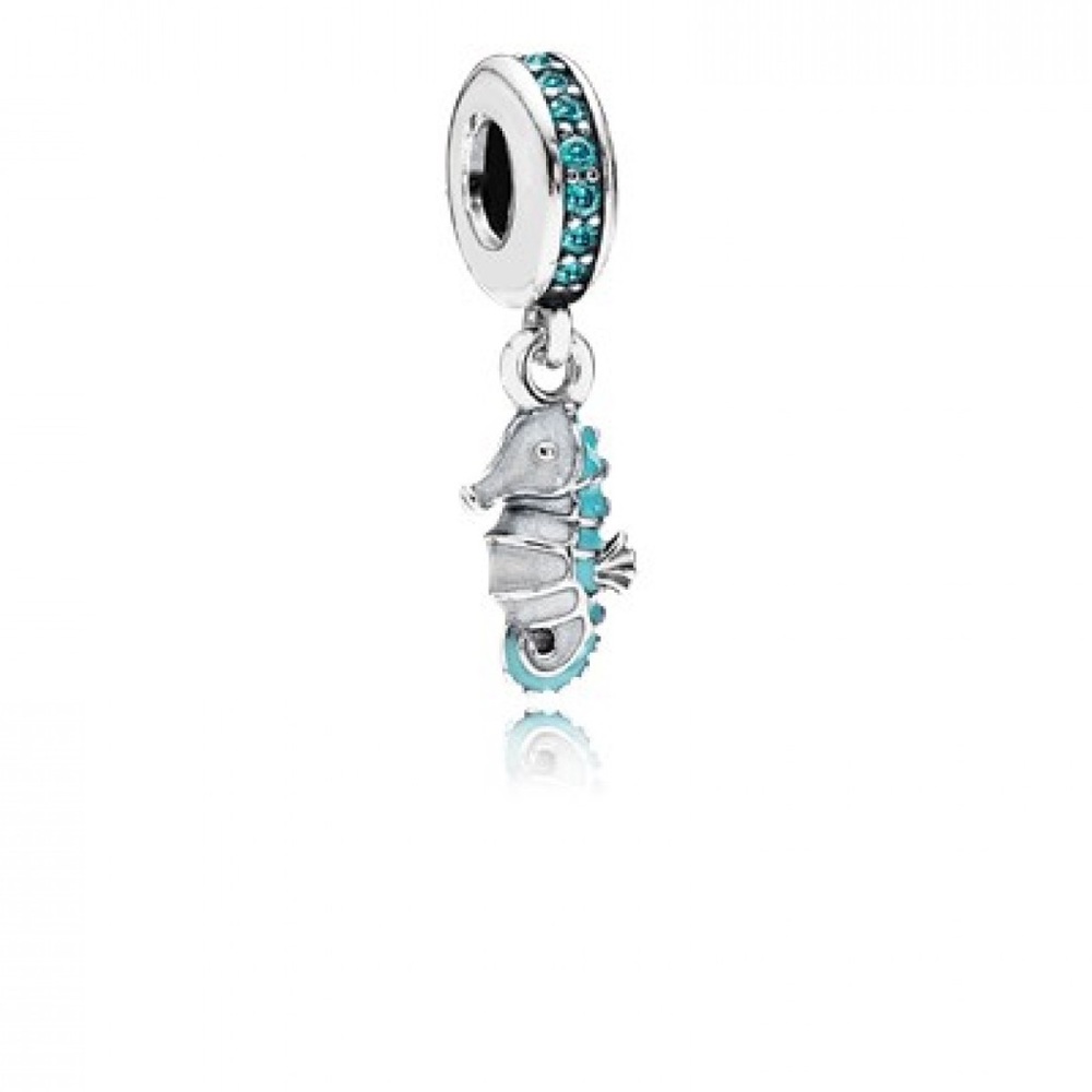 PANDORA "TROPICAL SEAHORSE" DANGLE CHARM